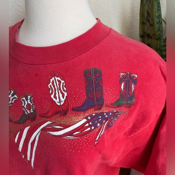 Single Stitch Cowboy Boot Graphic Tee USA Made Fruit of Loom see description‎ - Picture 10 of 10